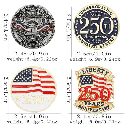 Limited Edition Patriot Pin – American Independence 250 Years Commemorative Enamel Brooch Badge Gift