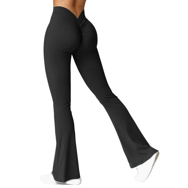Women’s Scrunch Flare Yoga Pants – High Waisted Bootcut Leggings Butt Lift Fitness & Lounge Pants