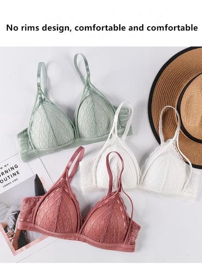 Sexy Lace Bralette for Women – Soft Wireless Push Up Bra