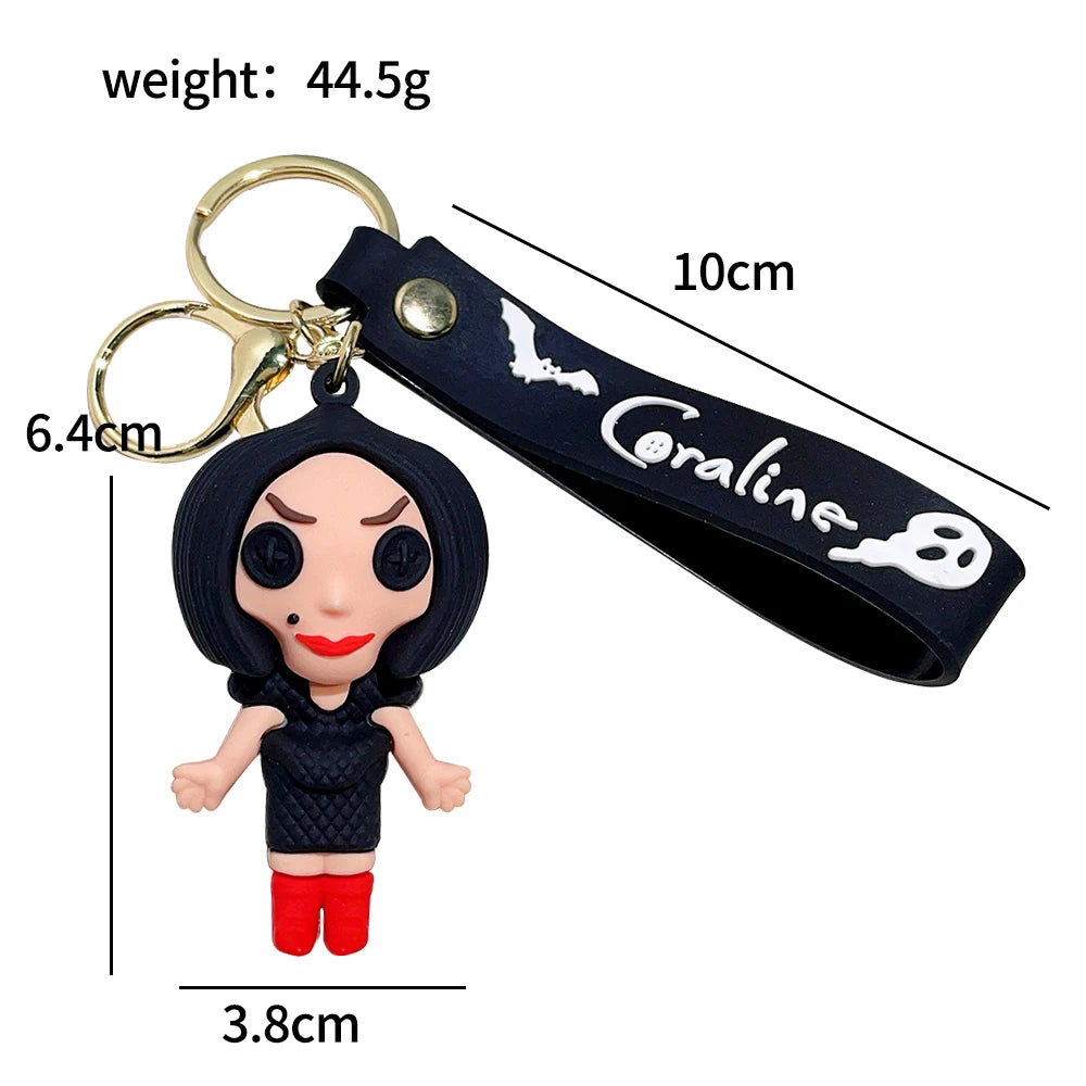 Coraline Character Keychain – Cute Cartoon Figure Bag Charm Keyring