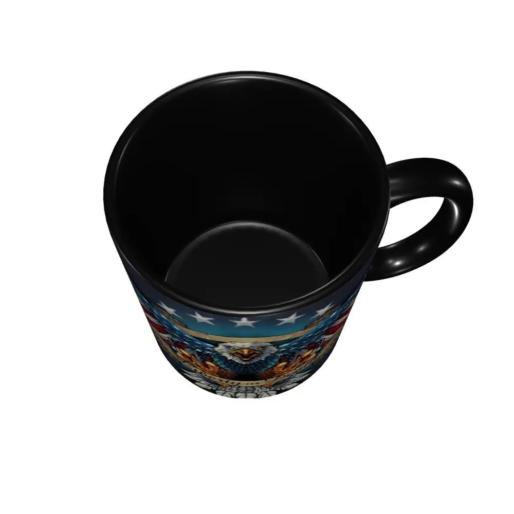 US Flag Wings Eagle Coffee Mug DIY Custom American Flag Ceramic Tea Milk Mug Cup