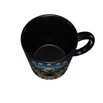 US Flag Wings Eagle Coffee Mug DIY Custom American Flag Ceramic Tea Milk Mug Cup