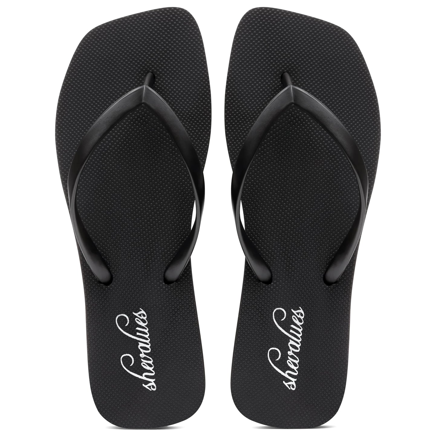 Gacimy Summer Women's Flip Flops Fashion Square Toe Flip Flops Comfort Lightweight Rubber Beach Pool Thong Sandals Bath Slippers