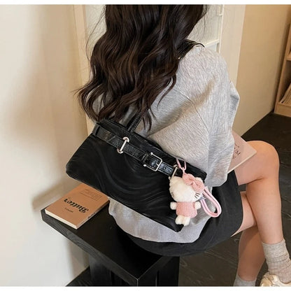 Plaid Shoulder Handbag – Cute Vintage Y2K Tote Purse for Women