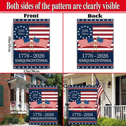 250 Years Garden Flag 12x18 Double Sided America 250th Anniversary 1776 2026 Semiquincentennial Flag