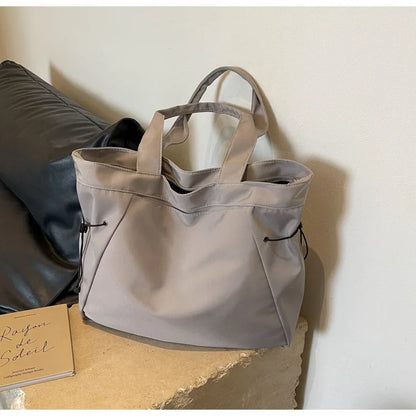 Minimalist Nylon Tote Bag – Large Capacity Casual Shoulder Handbag for Women