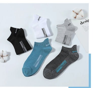 5 Pairs Men’s No Show Sports Socks – Breathable Low Cut Athletic Ankle Socks Set