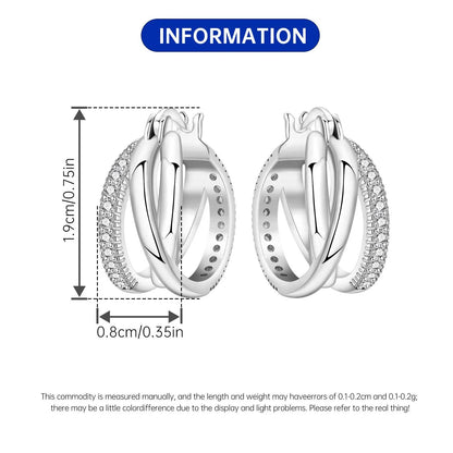 925 Sterling Silver Hoop Earrings – Minimalist Layered Huggie Earrings for Women