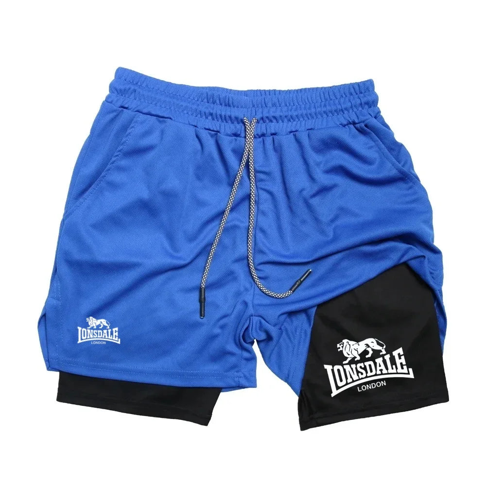 Men’s 2 in 1 Gym Shorts – Compression Layer Athletic Running Shorts Workout Sportswear for Men