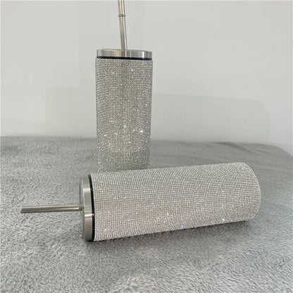 20oz Bling Diamond Tumbler with Straw Stainless Steel Insulated Coffee Cup