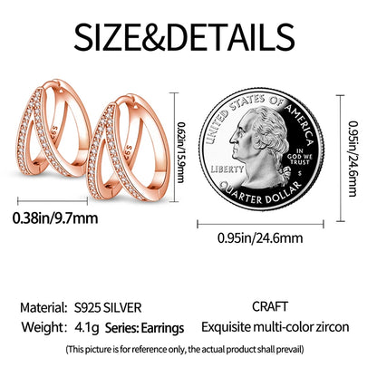 925 Sterling Silver Hoop Earrings – Minimalist Layered Huggie Earrings for Women