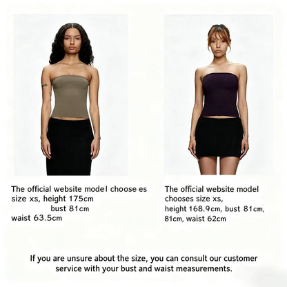 Tank Summer Women's Basic Tube Top, Sexy Tank Top, High-Elastic Skin-Friendly Fabric Top
