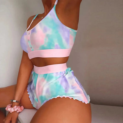 Cute Strawberry Print Bikini Set – Women’s High Waisted Two Piece Swimsuit, Sexy Summer Beach Swimwear
