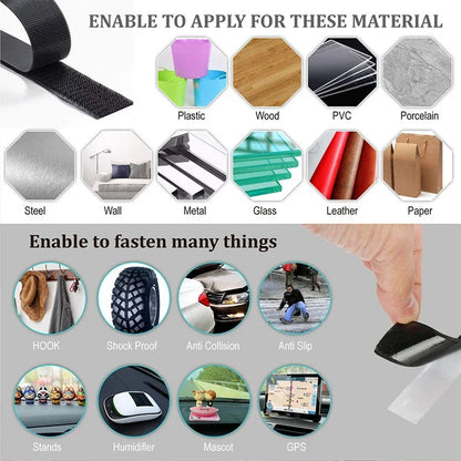Heavy Duty Hook and Loop Tape – Self Adhesive Fastener Strip for Home & Office