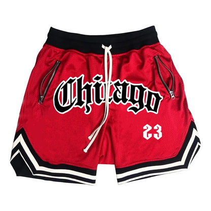 Men’s Chicago Basketball Shorts – Retro Athletic Mesh Shorts Casual Streetwear Sports Shorts for Men