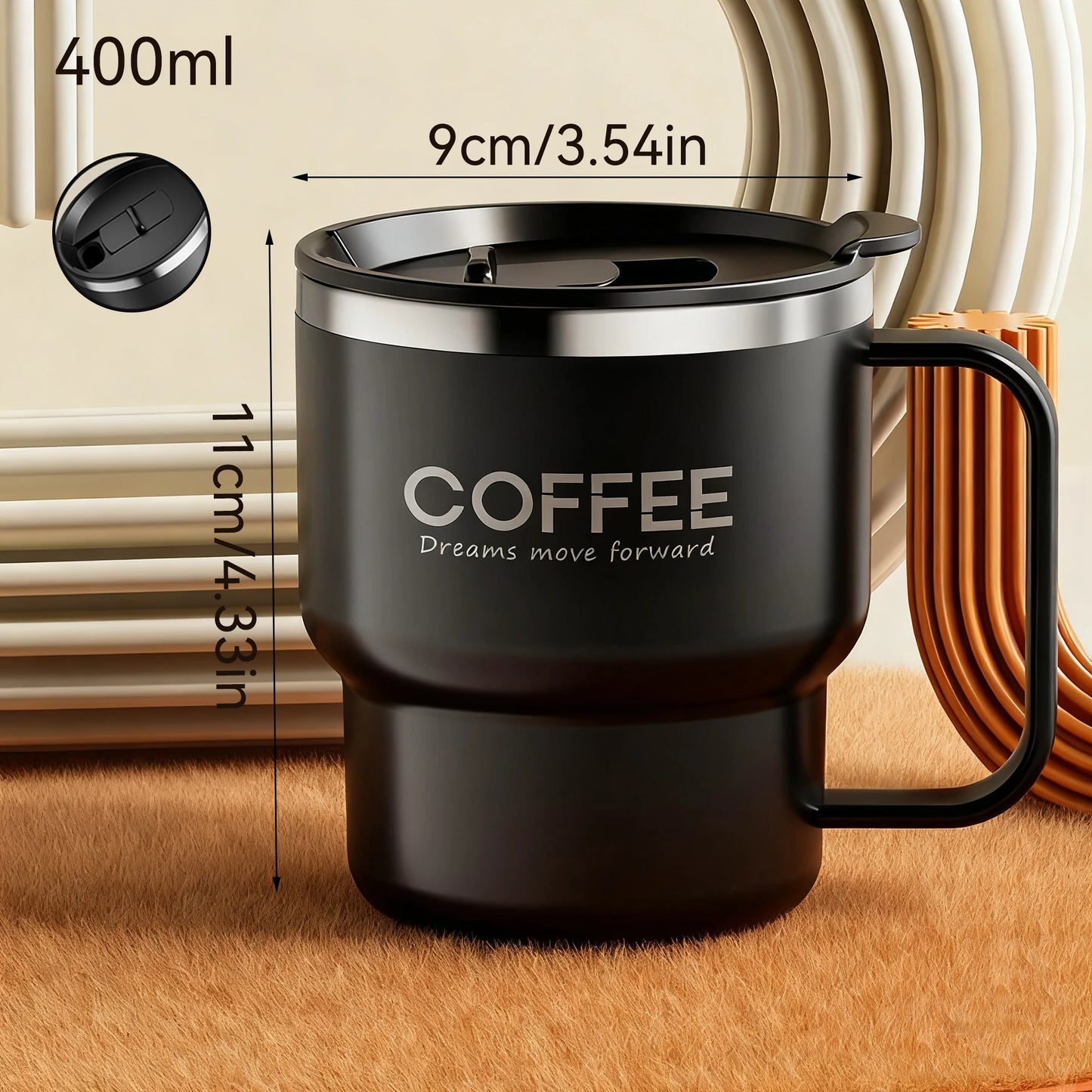 Insulated Coffee Mug with Straw – Stainless Steel Travel Cup for Coffee, Tea & Office Desk Drinkware