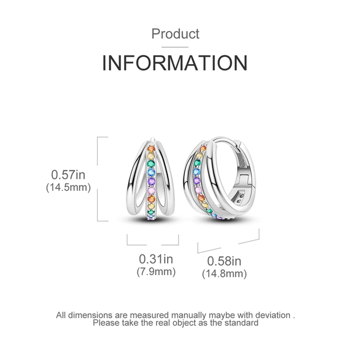 925 Sterling Silver Hoop Earrings – Minimalist Layered Huggie Earrings for Women