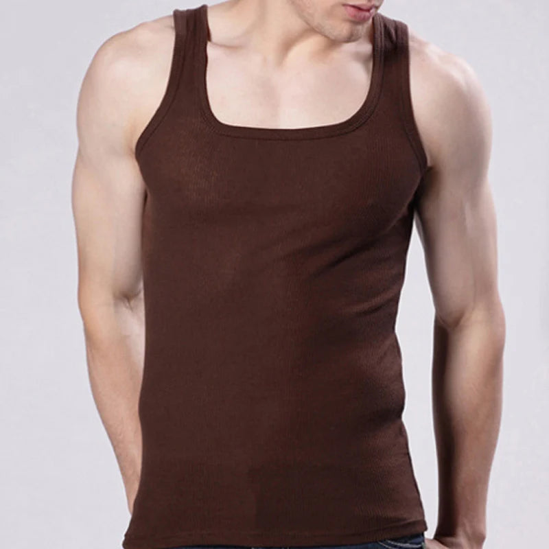 Men’s Ribbed Tank Top – Sleeveless Cotton Gym Shirt Casual Fitness Undershirt for Summer