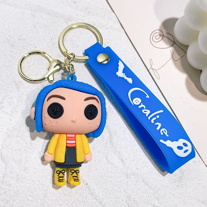 Coraline Character Keychain – Cute Cartoon Figure Bag Charm Keyring
