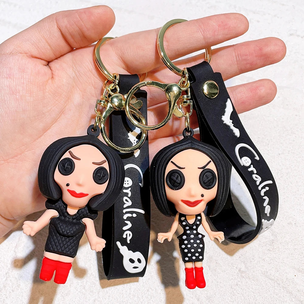 Coraline Character Keychain – Cute Cartoon Figure Bag Charm Keyring