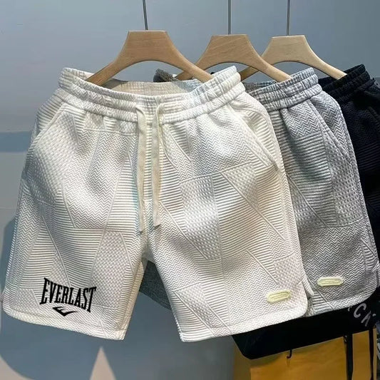 Men’s Textured Athletic Shorts – Casual Drawstring Gym Shorts Lightweight Summer Sportswear for Men