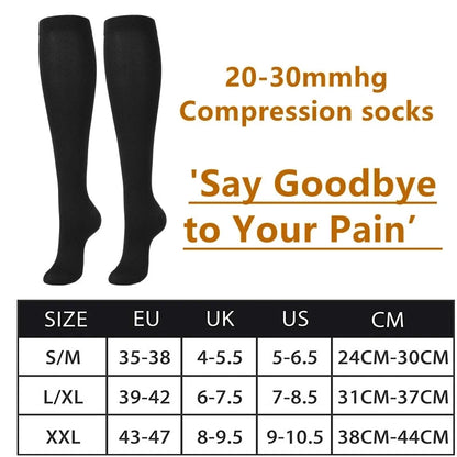 2 Pairs Women Knee High Compression Socks 2 Pairs – Breathable Stretch Long Socks for Travel & Daily Wear