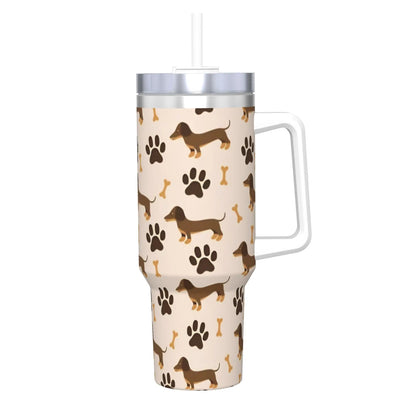 Dachshund Love 40oz Stainless Steel Tumbler with Straw Insulated Mug