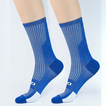 5 Pairs Compression Sports Crew Socks – Breathable Athletic Running & Training Socks