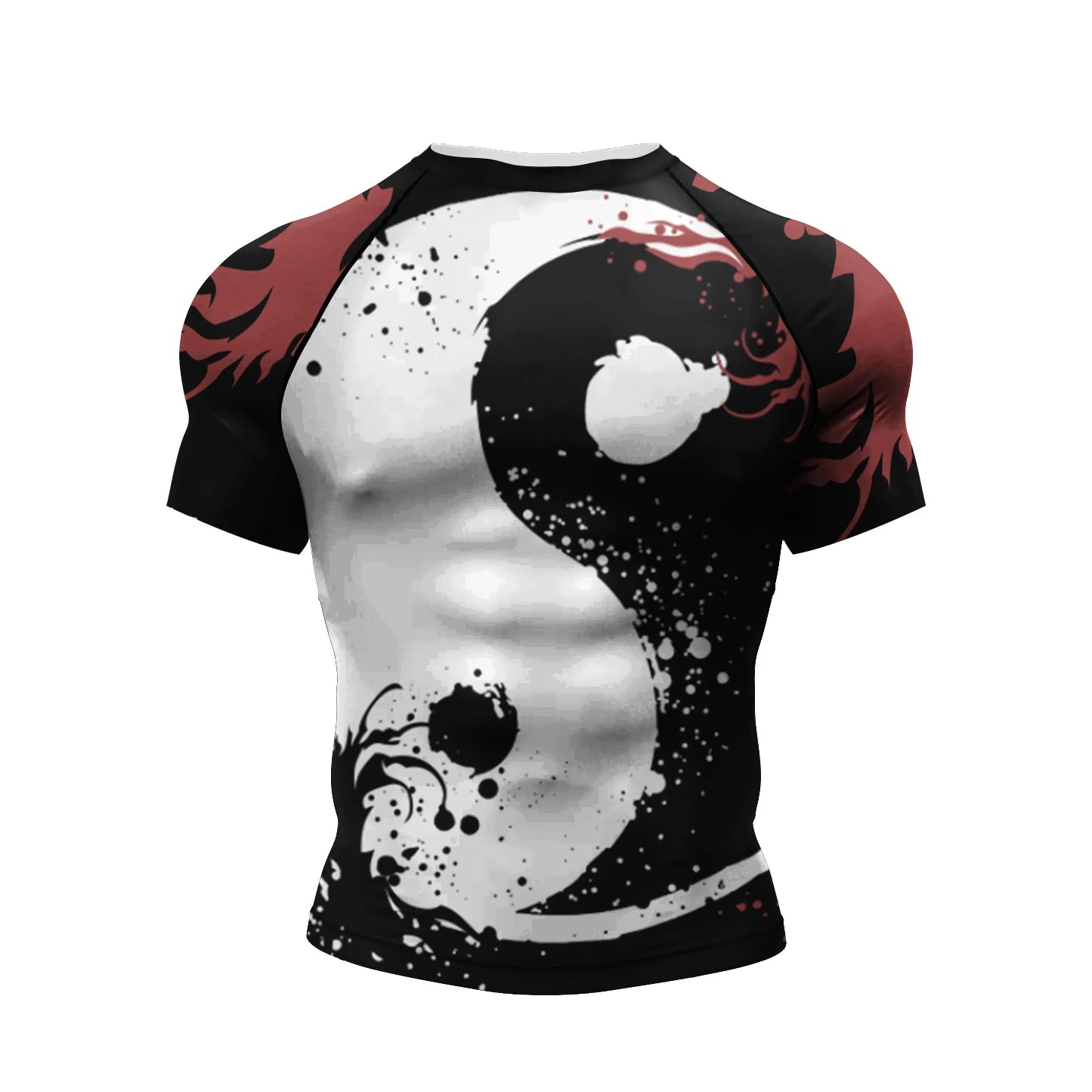 Pink BJJ Rash Guard Men Short Sleeve Jiu Jitsu Compression Training Shirt