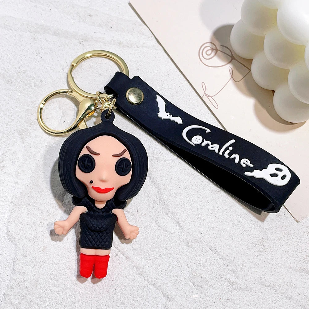 Coraline Character Keychain – Cute Cartoon Figure Bag Charm Keyring