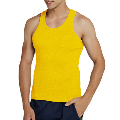 Tank Tops Men 2026 Summer 100% Cotton Cool Fitness Vest Sleeveless Tops Gym Slim Colorful Casual Undershirt