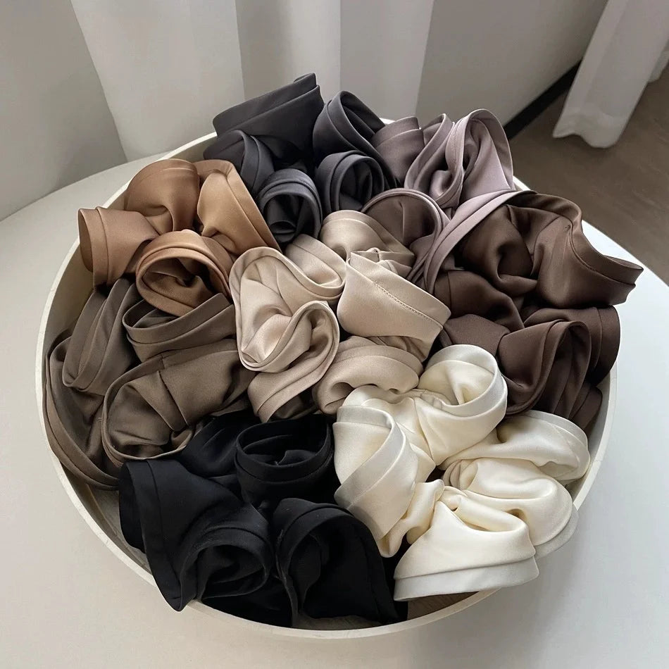 Oversized Satin Scrunchies – Large Soft Hair Ties for Women