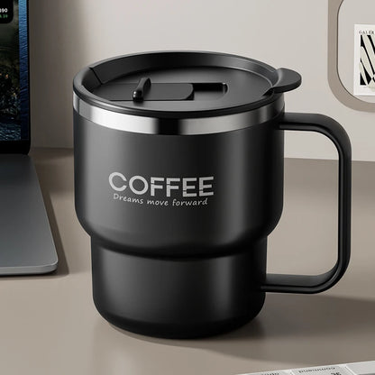 Insulated Coffee Mug with Straw – Stainless Steel Travel Cup for Coffee, Tea & Office Desk Drinkware