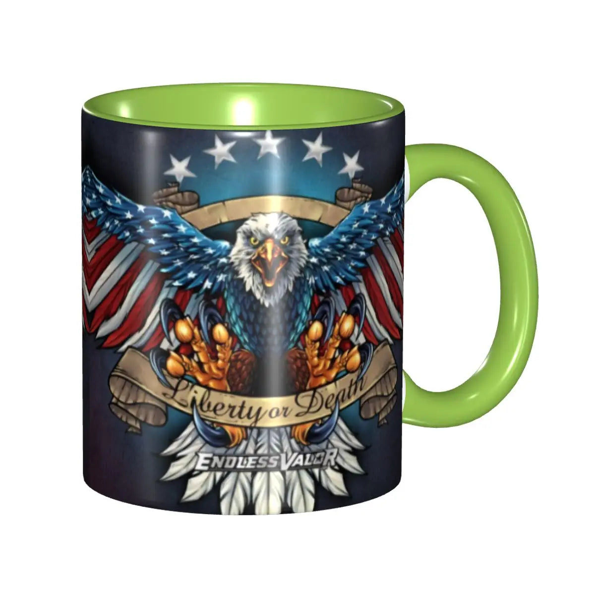 US Flag Wings Eagle Coffee Mug DIY Custom American Flag Ceramic Tea Milk Mug Cup