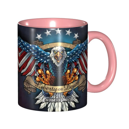 US Flag Wings Eagle Coffee Mug DIY Custom American Flag Ceramic Tea Milk Mug Cup