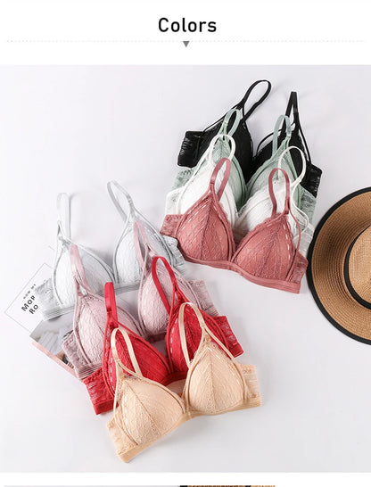 Sexy Lace Bralette for Women – Soft Wireless Push Up Bra