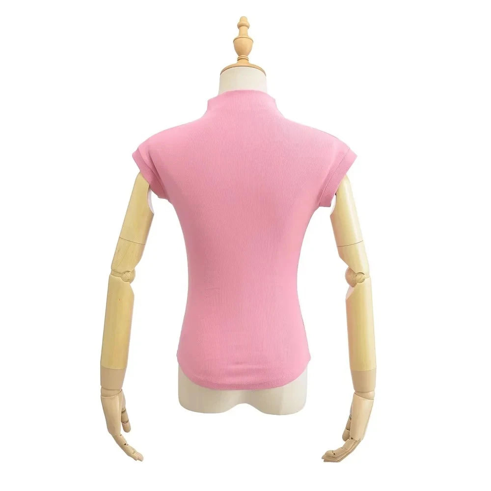Women’s Sleeveless Turtleneck Top – Slim Fit Solid Basic Tee