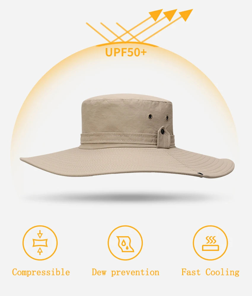 Wide Brim Sun Hat – UV Protection Outdoor Fishing & Hiking Hat