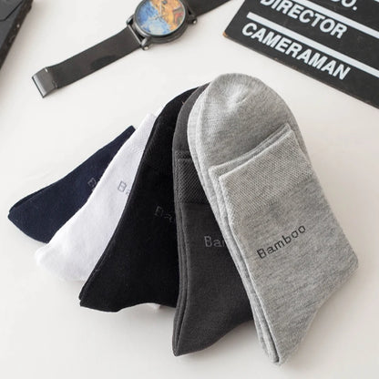 Bamboo Fiber Crew Socks – Soft Breathable Casual Dress Socks for Men & Women