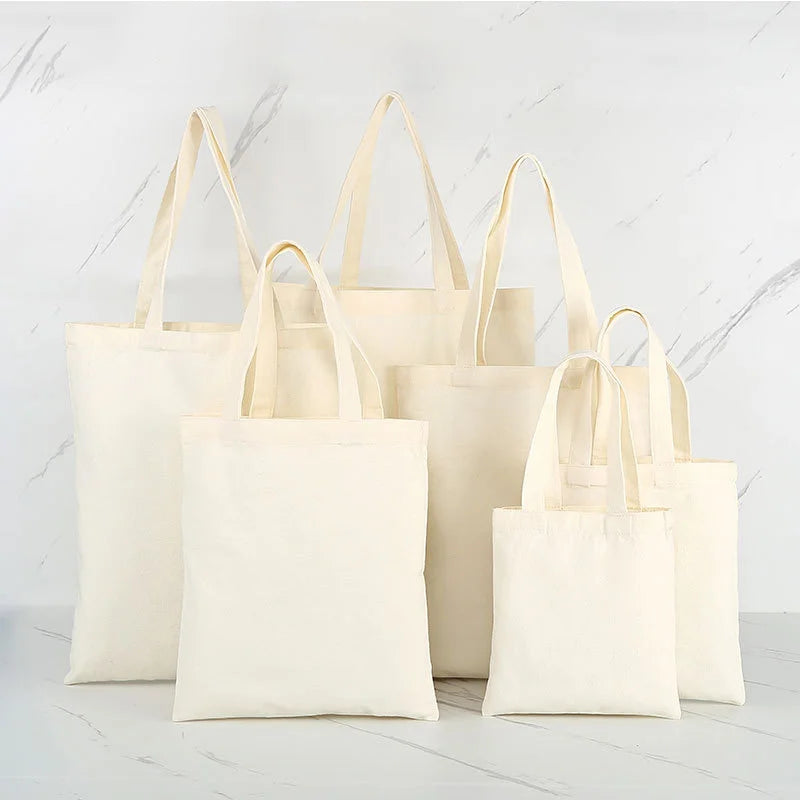 Blank Canvas Tote Bags – Reusable Cotton Shopping Bags for DIY Printing & Everyday Use