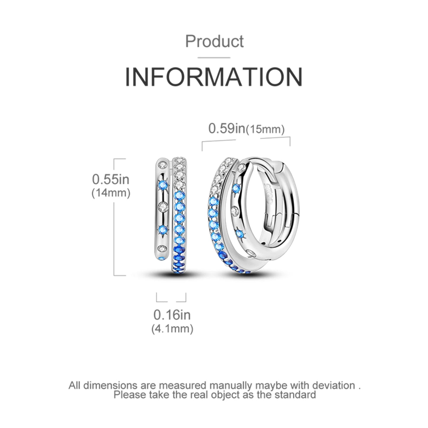 925 Sterling Silver Hoop Earrings – Minimalist Layered Huggie Earrings for Women