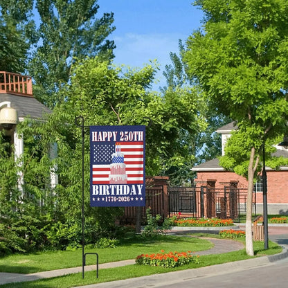 America 1776 2026 flags 4th July Patriotic Happy 250th-Birthday 12x18 Garden Flag Double Side