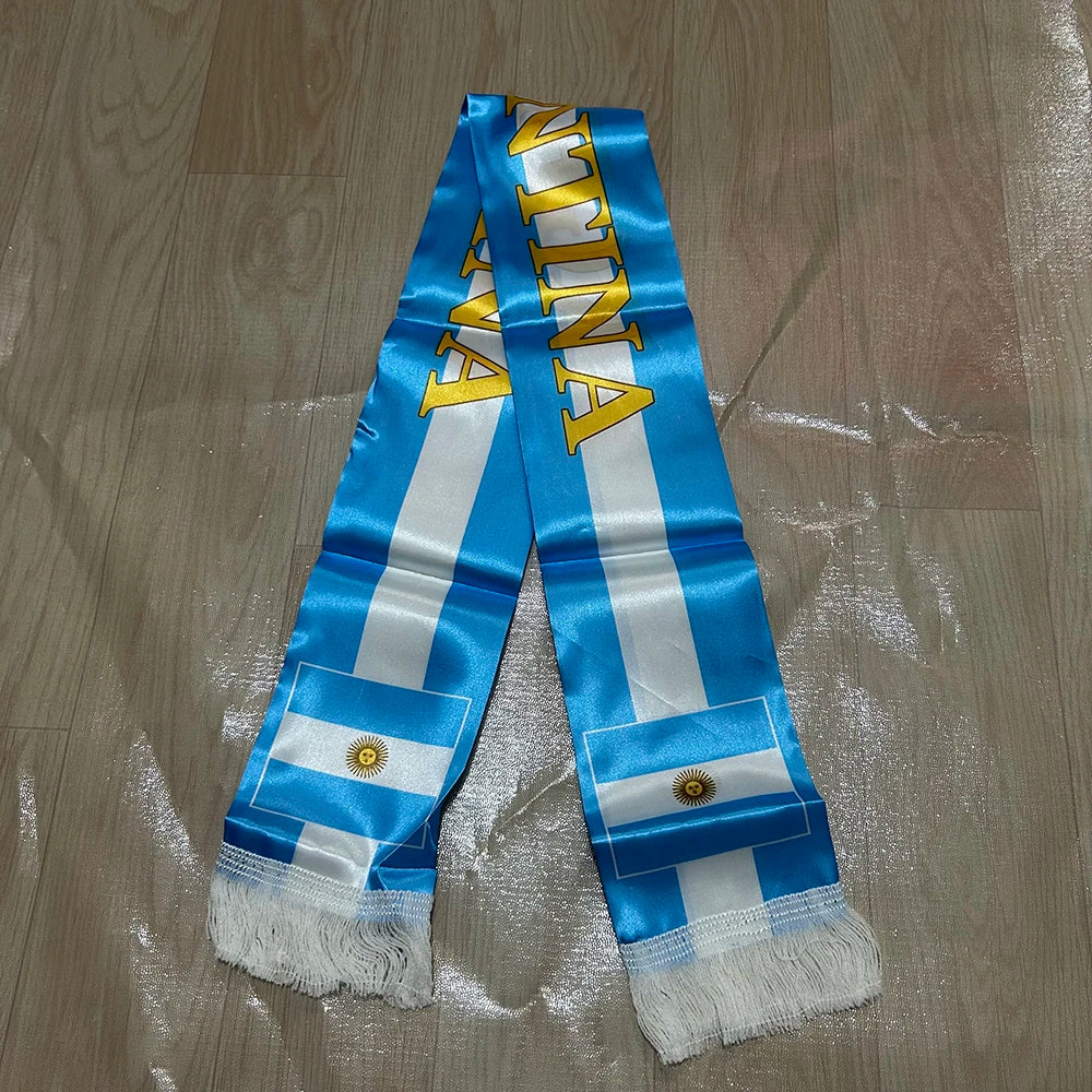 Argentina World Cup 2026 Fan Scarf | Double-Sided Satin Flag Scarf