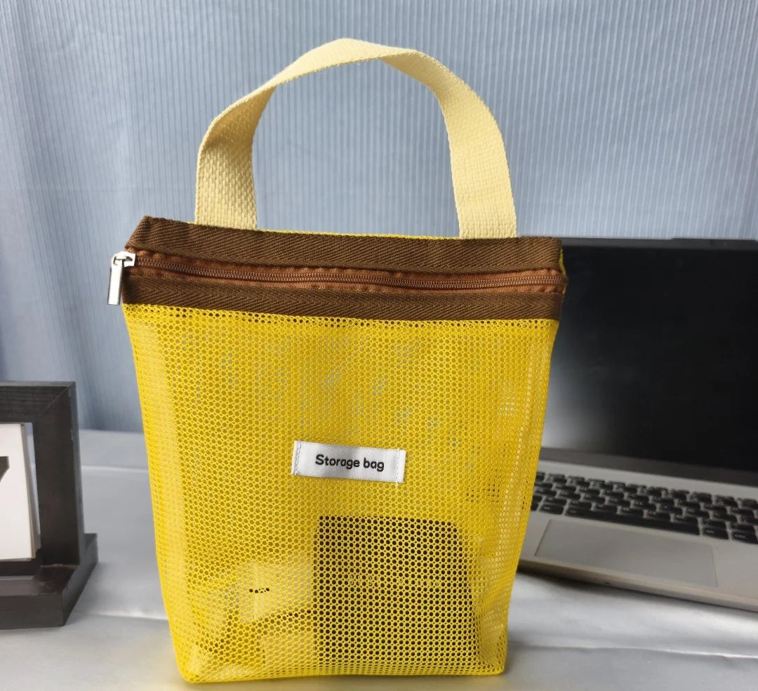 Colorful Mesh Storage Tote Bags – Reusable Portable Organizer Bags for Travel & Daily Use
