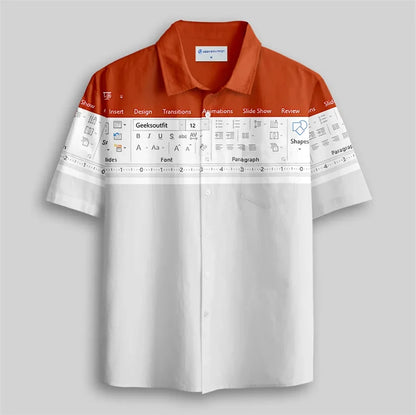 Funny Excel Spreadsheet Hawaiian Shirt 3D Print Y2K Vacation Button Up Shirt