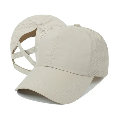 Women’s Ponytail Baseball Cap – Breathable Mesh Sports Hat for Running & Gym
