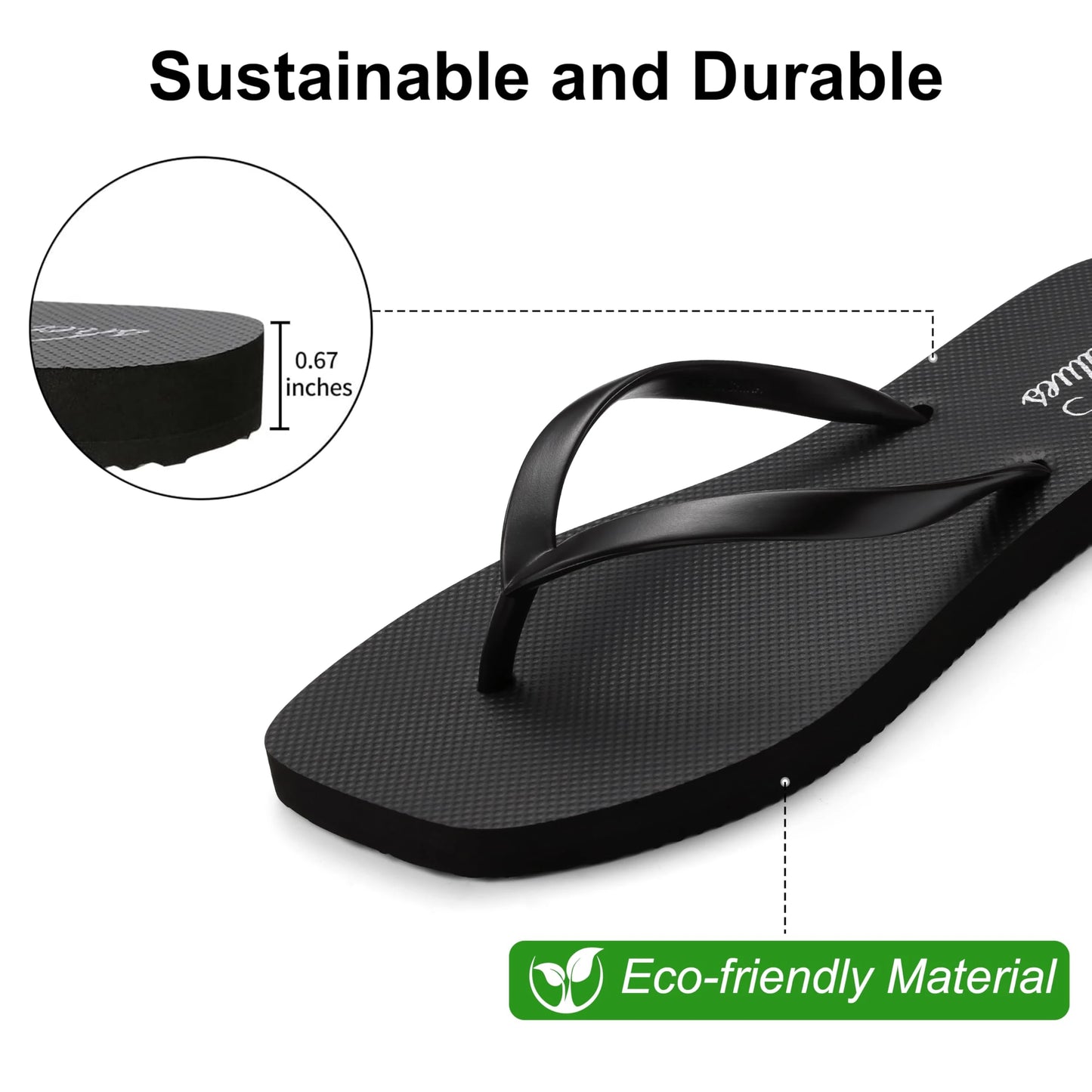 Gacimy Summer Women's Flip Flops Fashion Square Toe Flip Flops Comfort Lightweight Rubber Beach Pool Thong Sandals Bath Slippers
