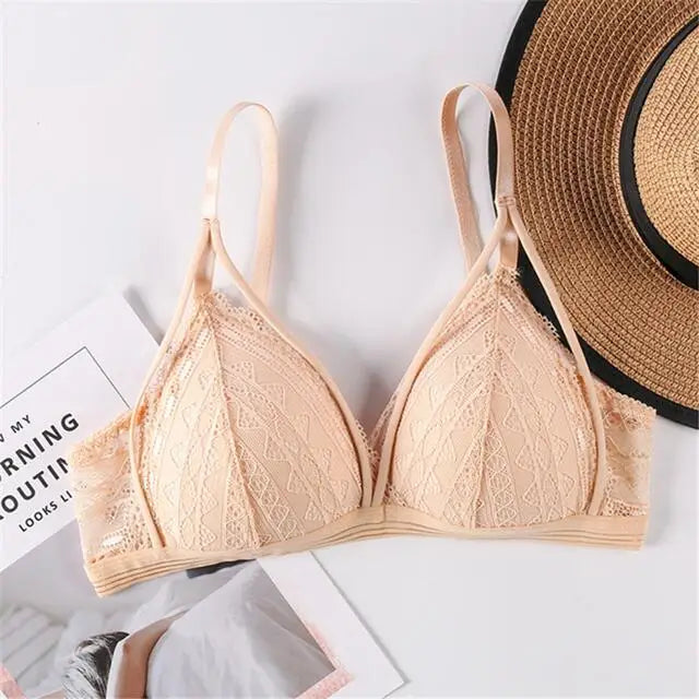 Sexy Lace Bralette for Women – Soft Wireless Push Up Bra