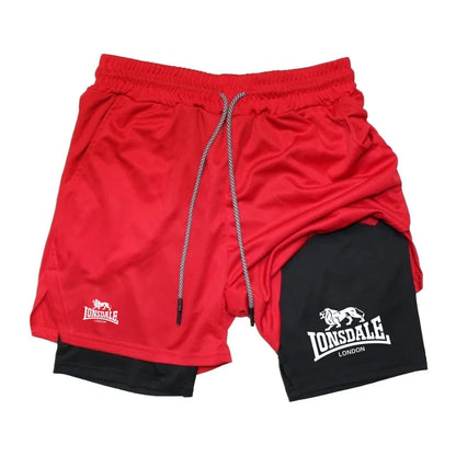 Men’s 2 in 1 Gym Shorts – Compression Layer Athletic Running Shorts Workout Sportswear for Men
