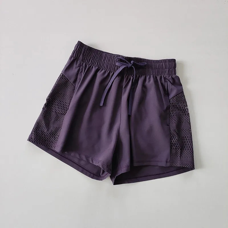 Women’s Quick Dry Running Shorts – Lightweight Athletic Workout Shorts with Mesh Panels for Fitness & Yoga